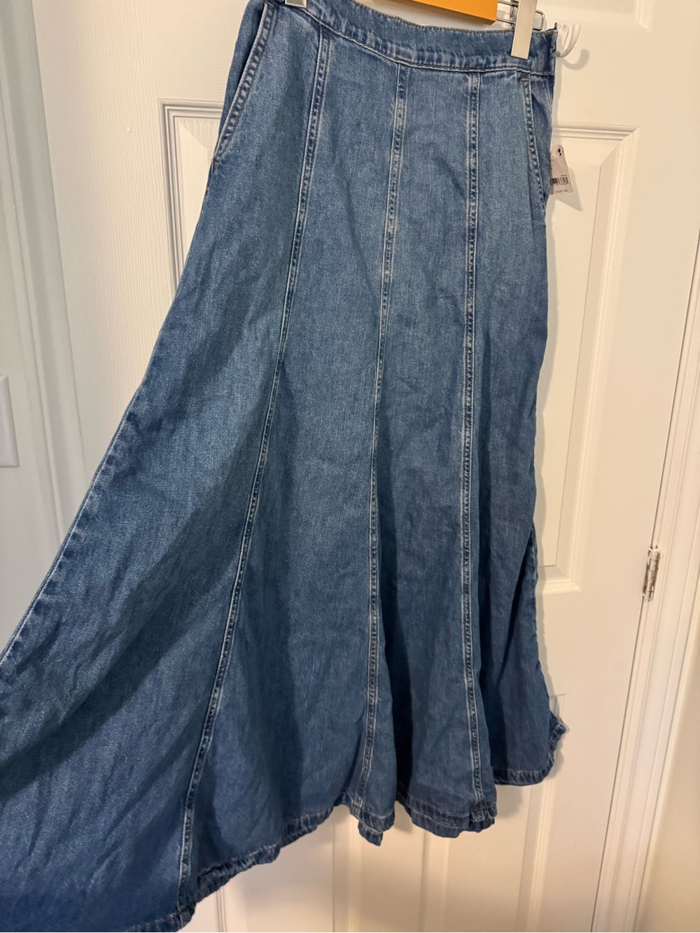 Free People panel denim skirt